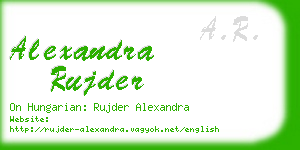 alexandra rujder business card